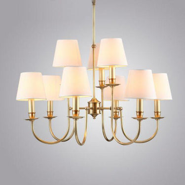 brass and glass chandelier